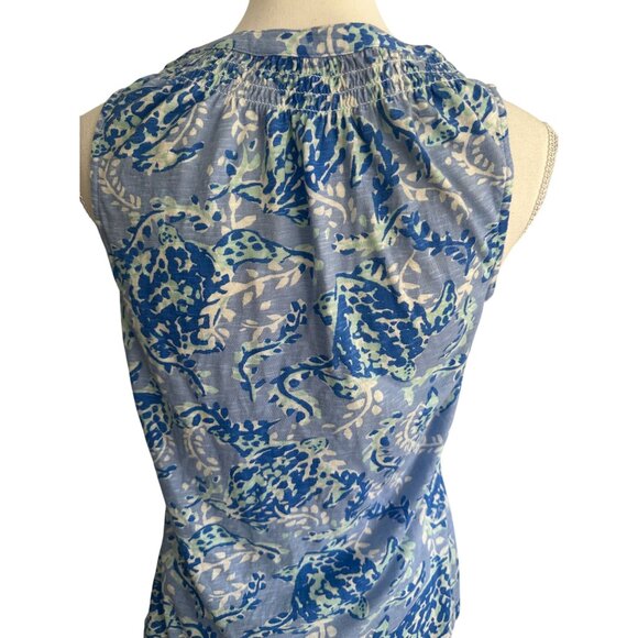 LILLY PULITZER Sea Turtle Blue Tank Top Size Small - Picture 7 of 8